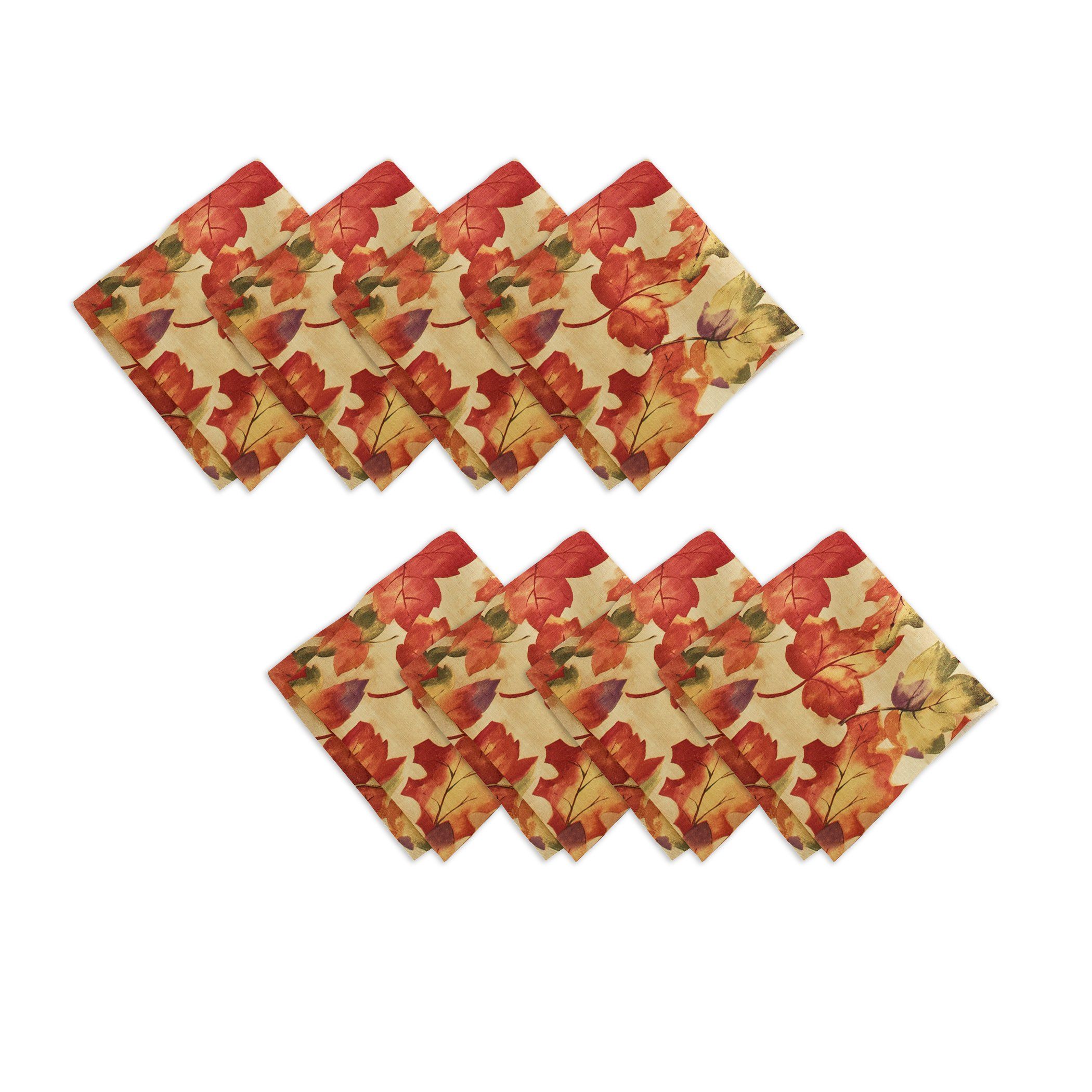 Elrene Autumn Leaves Fall Printed Napkins, Set of 8 - Multi