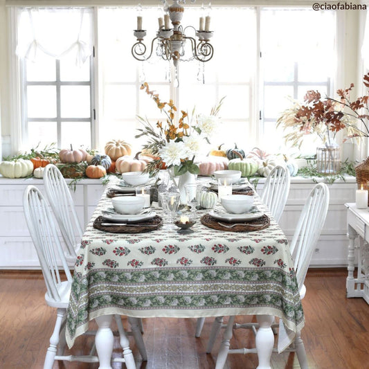 Nomad Harvest Block Print Tablecloth