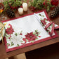 Clarette Poinsettia Holiday Fabric Placemats, Set of 4