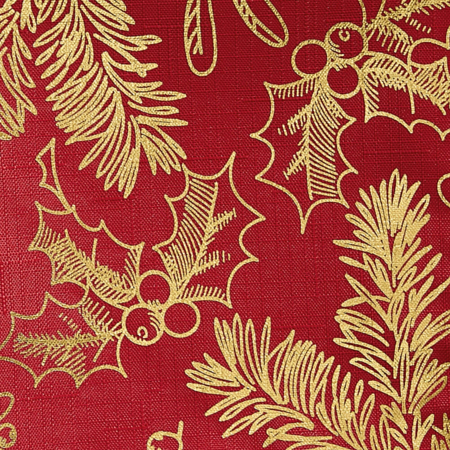 Foil Woodland Holiday Fabric Tablecloth