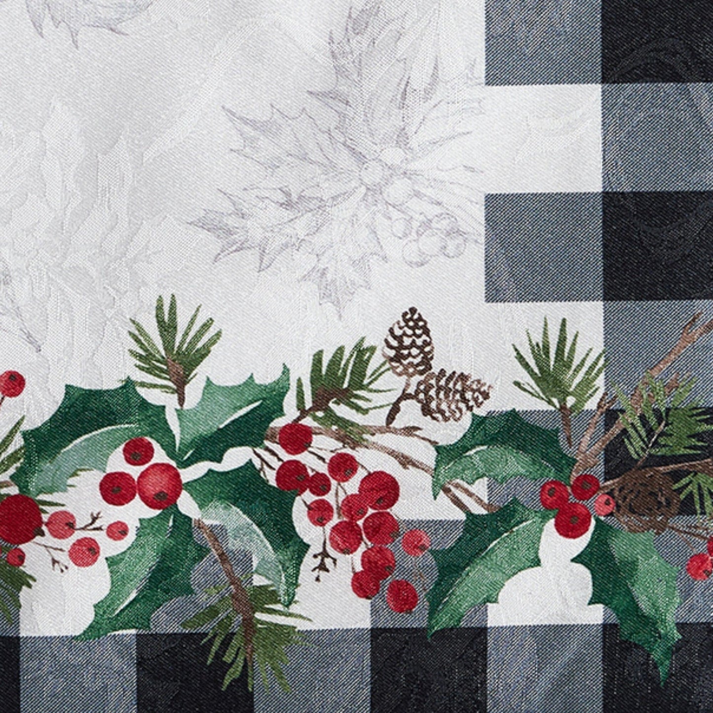 Holly Charm Holiday Fabric Table Runner