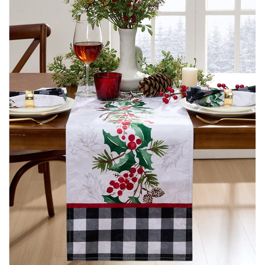 Holly Charm Holiday Fabric Table Runner