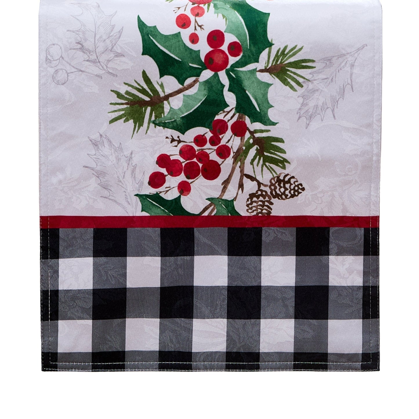 Holly Charm Holiday Fabric Table Runner