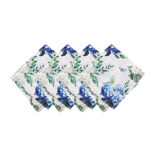 Hydrangea Bloom Floral Dinner Napkins, Set of 4