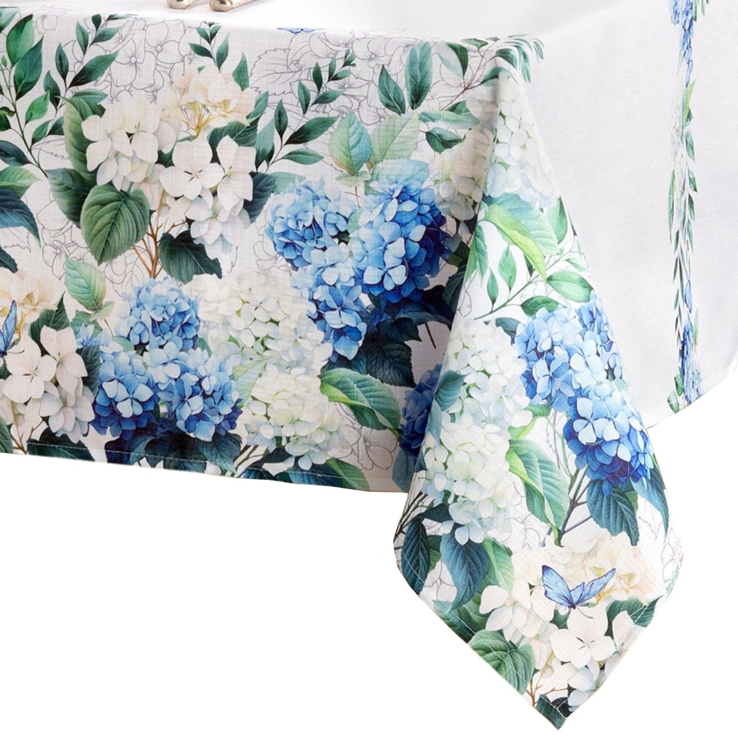 Hydrangea Bloom Floral Double Border Tablecloth