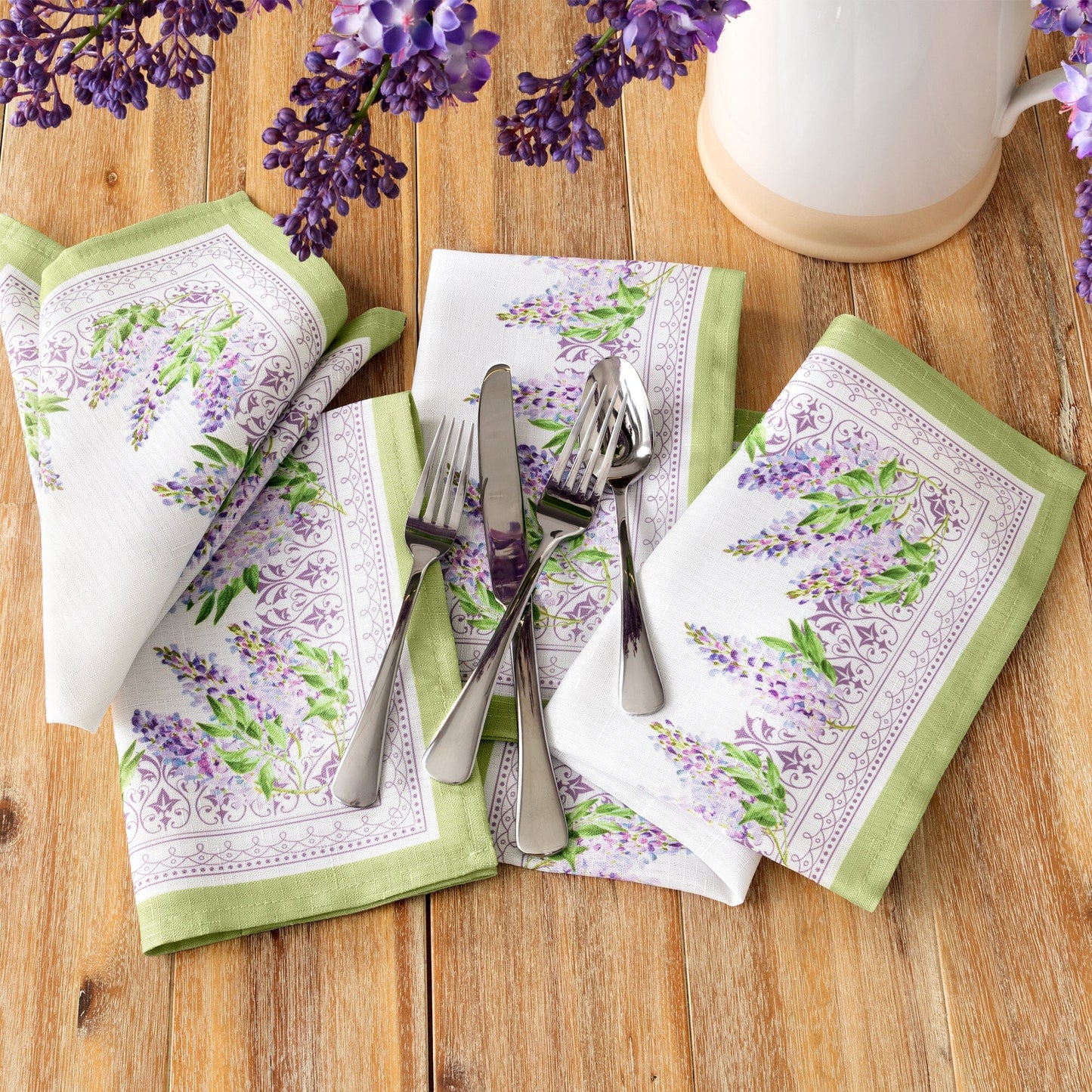 Lilac Garden Floral Dinner Napkins, Set of 4