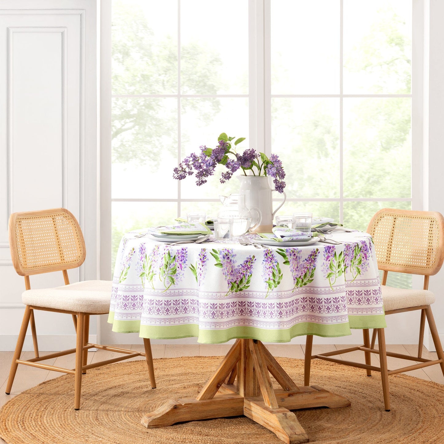 Lilac Garden Floral Tablecloth