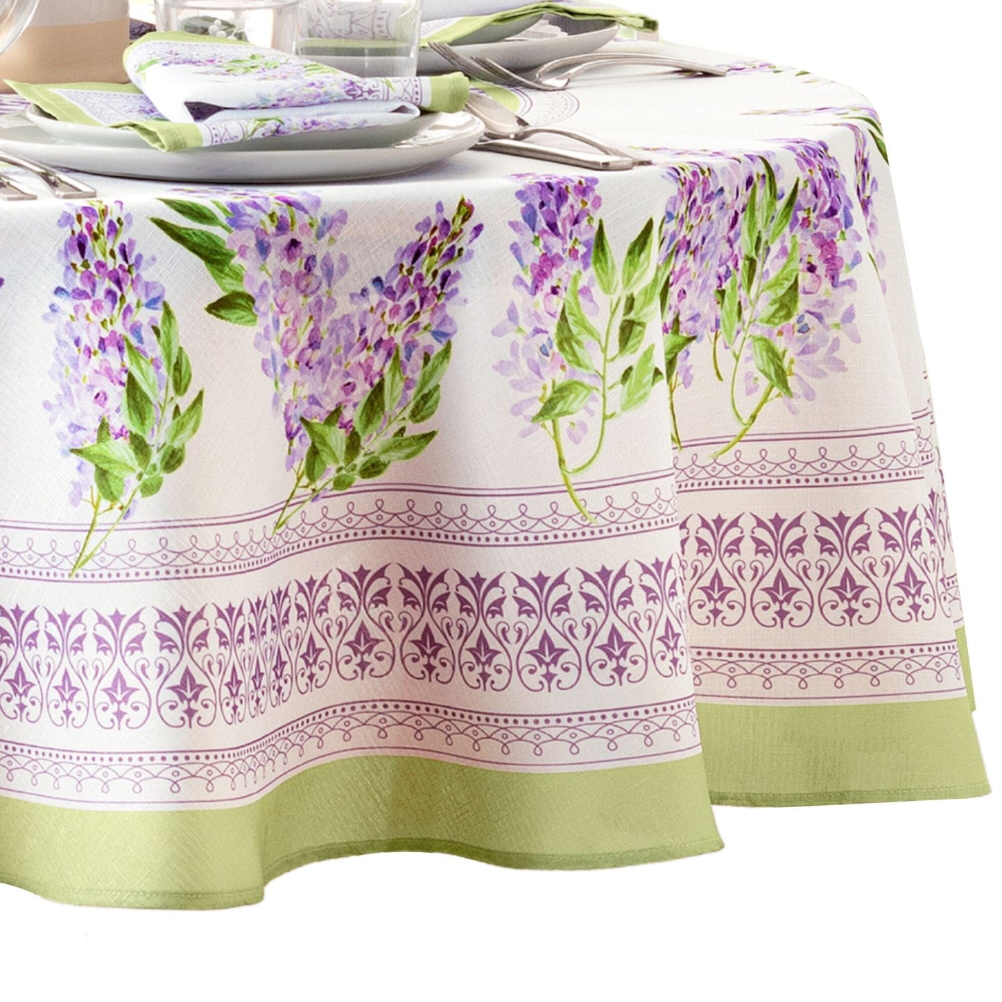 Lilac Garden Floral Tablecloth