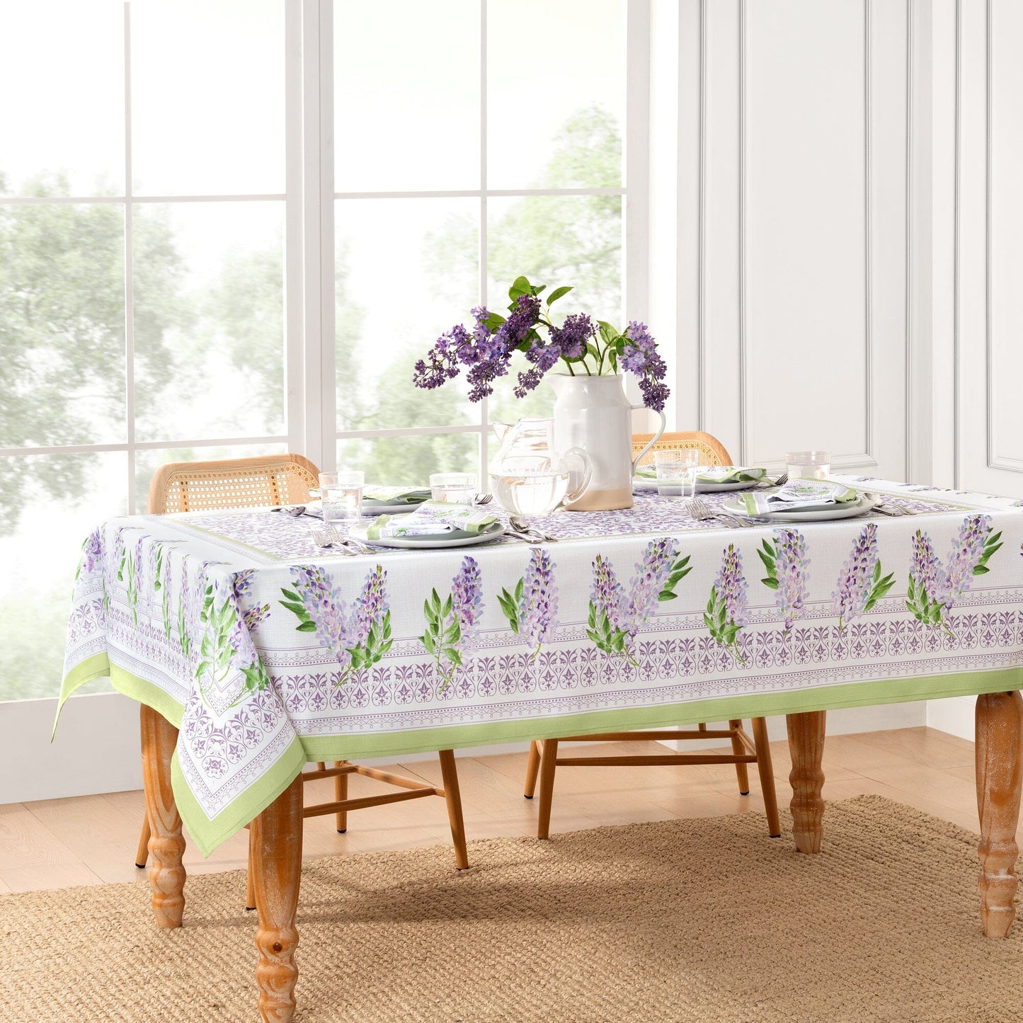 Lilac Garden Floral Tablecloth