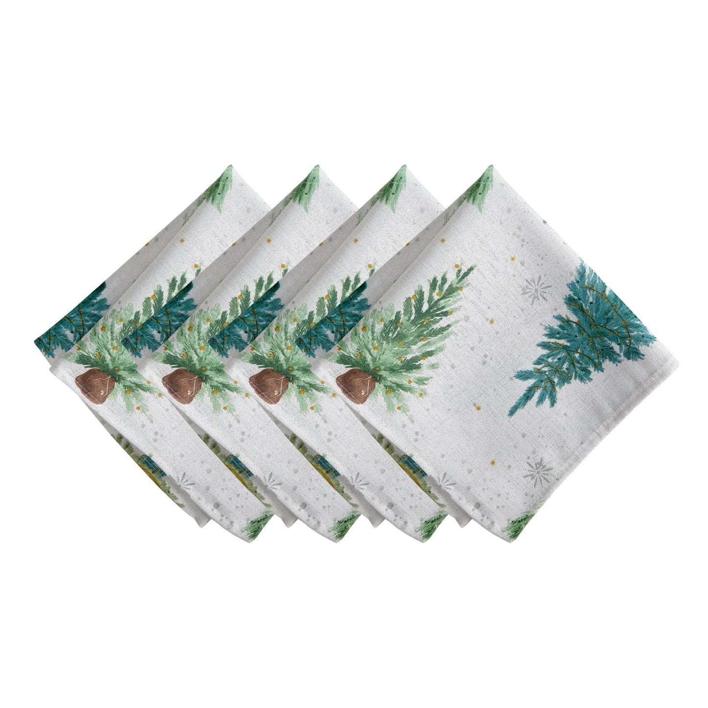 Lucina Twinkle Trees Holiday Lurex Fabric Napkins, Set of 4