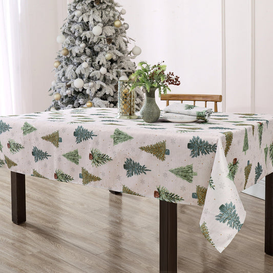 Lucina Twinkle Trees Holiday Lurex Fabric Tablecloth