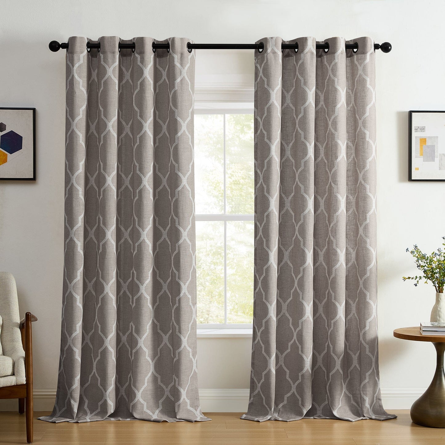 Medalia Room Darkening Geometric Window Curtain - Clearance