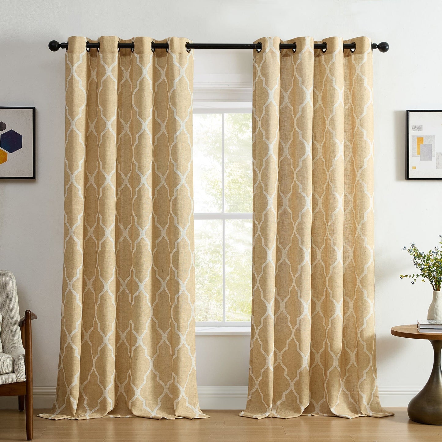 Medalia Room Darkening Geometric Window Curtain - Clearance