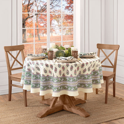 Nomad Winter Holiday Block Print Tablecloth