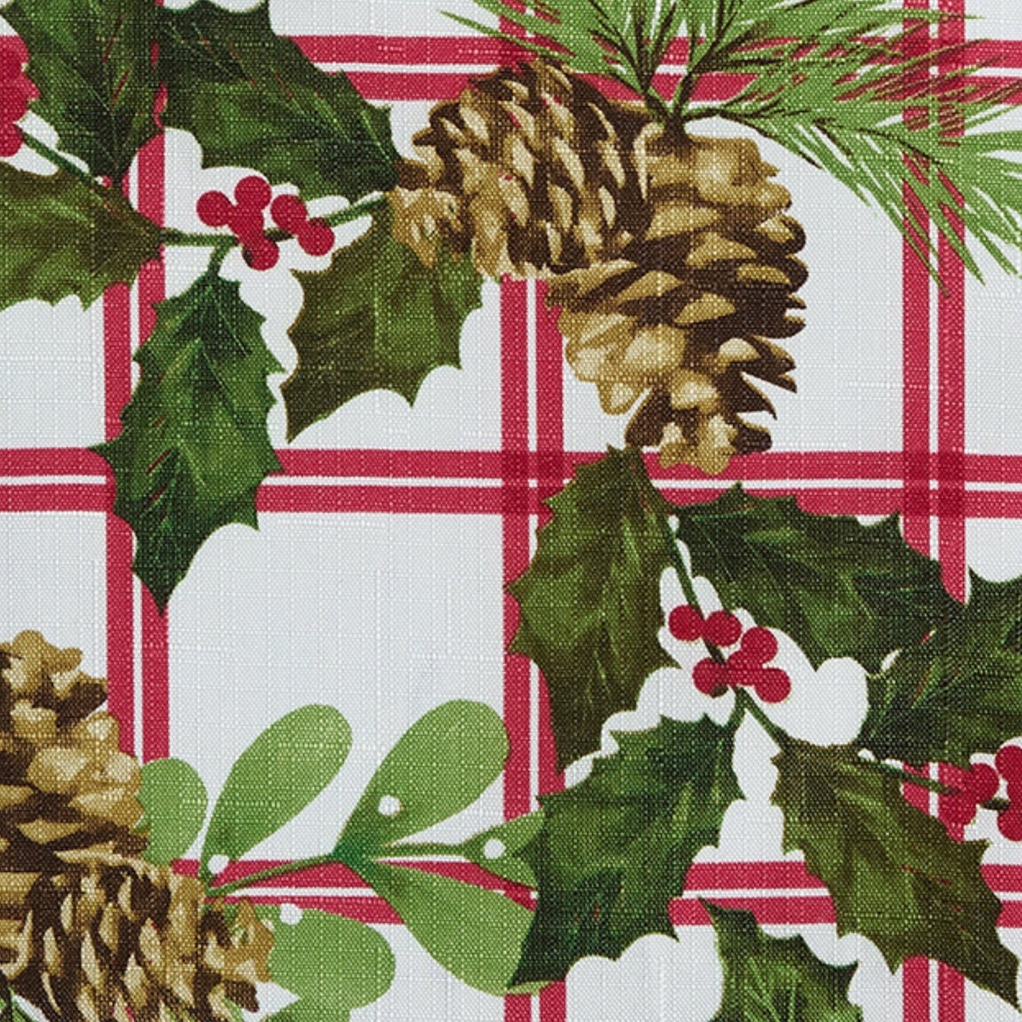 Pinecone Plaid Holiday Fabric Placemats, Set of 4