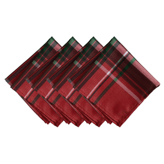 Pocono Plaid Holiday Fabric Napkins, Set of 4