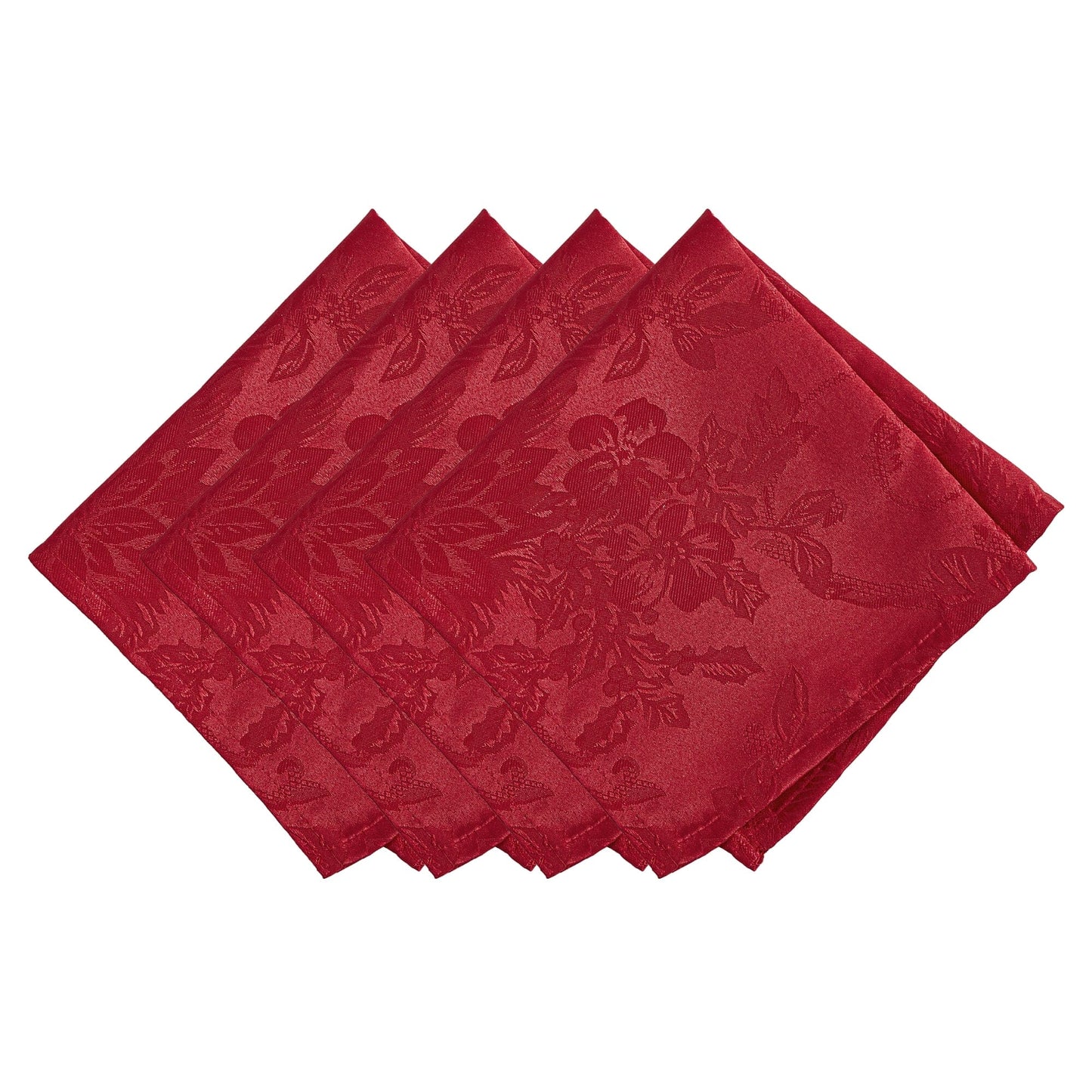 Poinsettia Elegance Jacquard Napkins, Set of 4