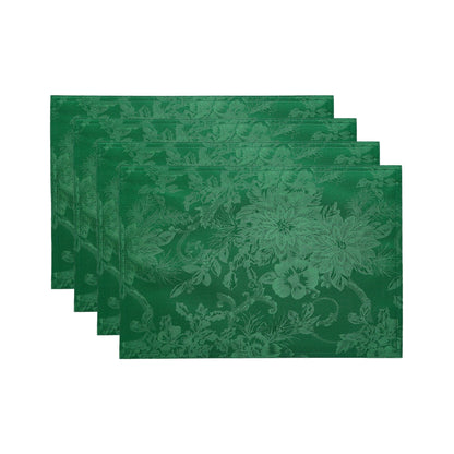 Poinsettia Elegance Jacquard Holiday Placemat, Set of 4