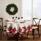 Poinsettia Garlands Engineered Tablecloth