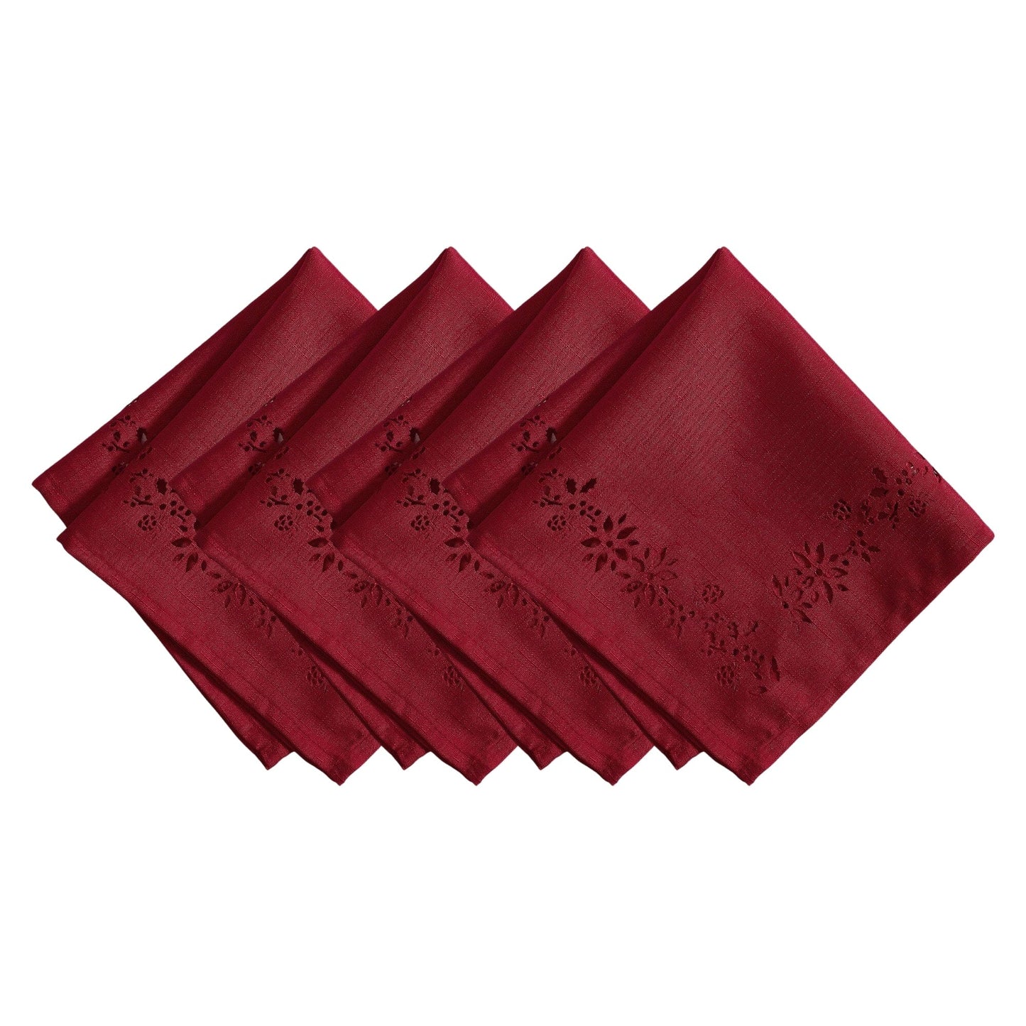 Poinsettia Noel Laser Cut Napkins, Set of 4