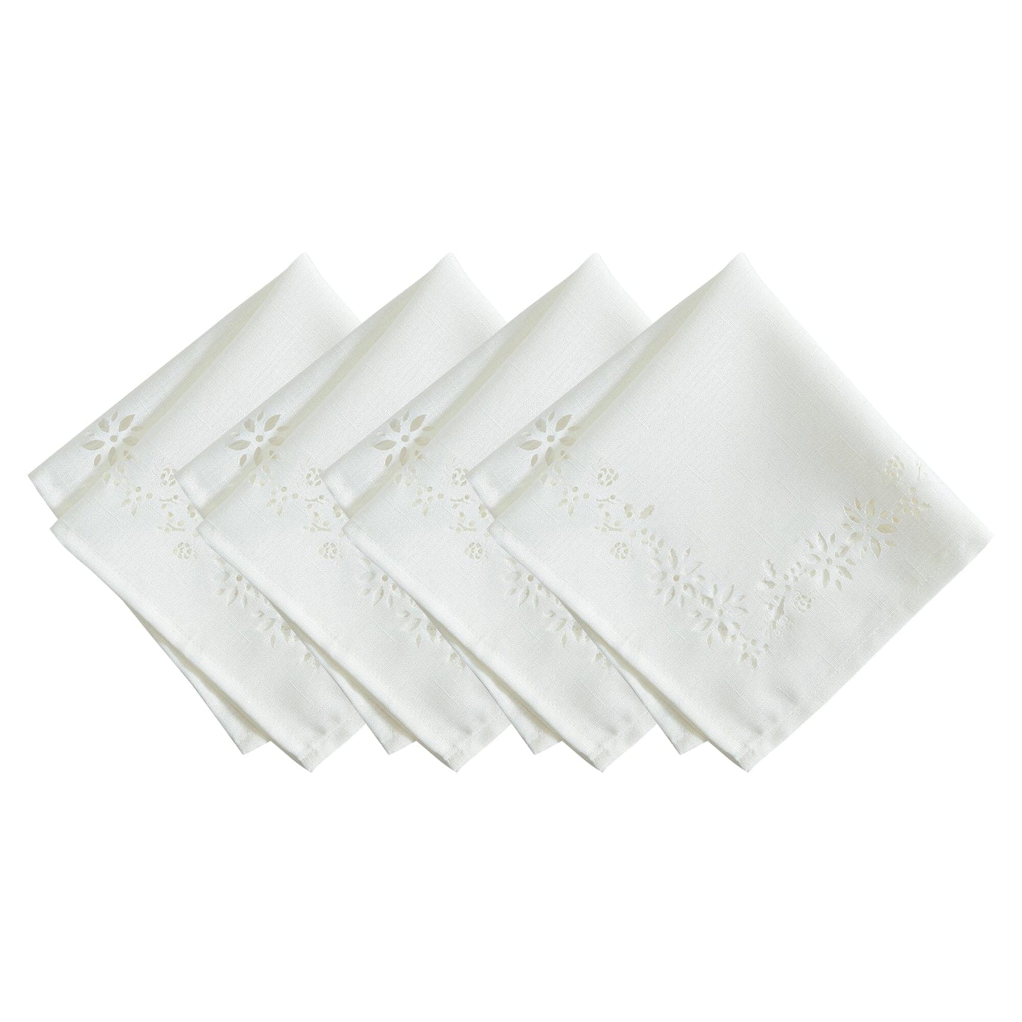 Poinsettia Noel Laser Cut Napkins, Set of 4