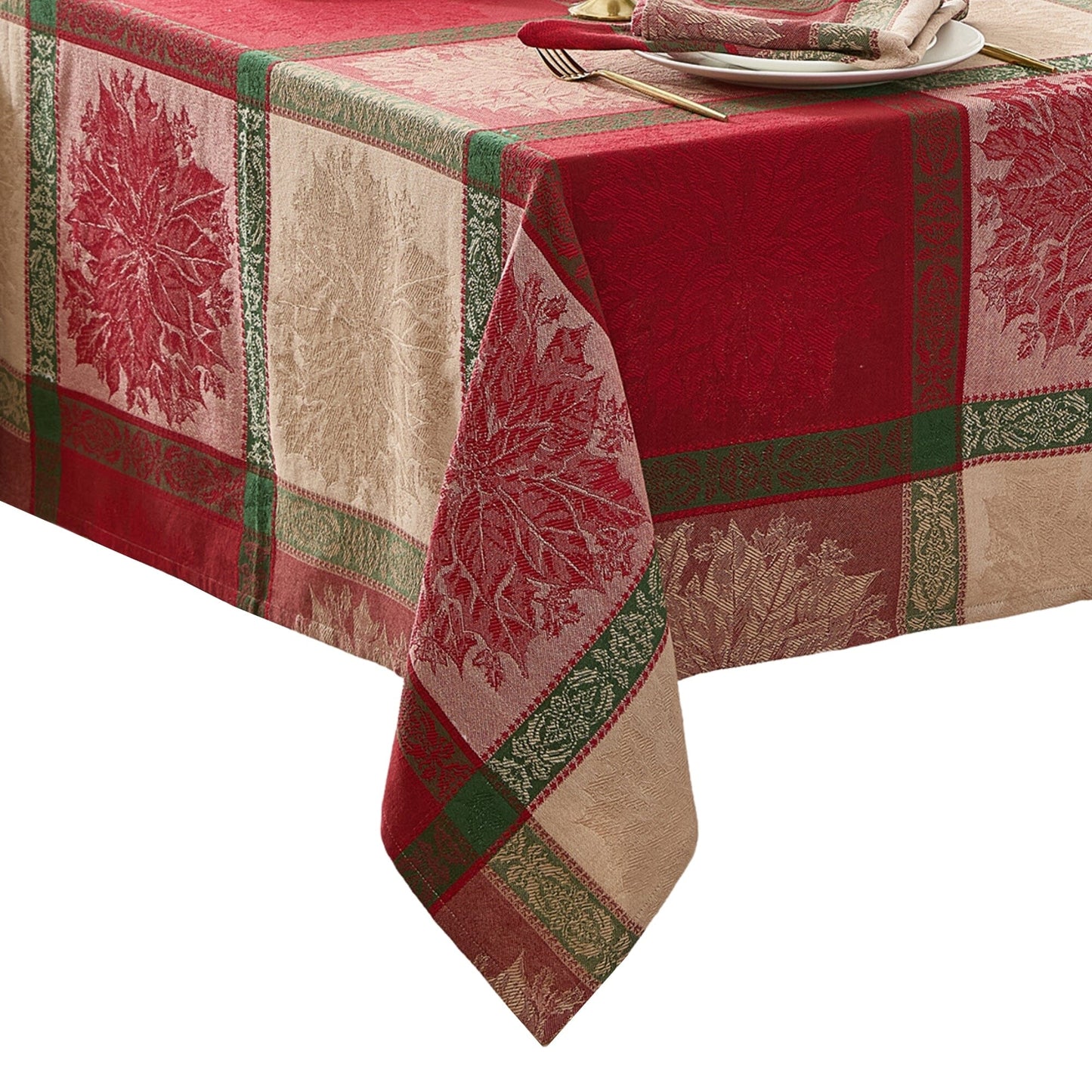 Prestige Poinsettia Jacquard Tablecloth