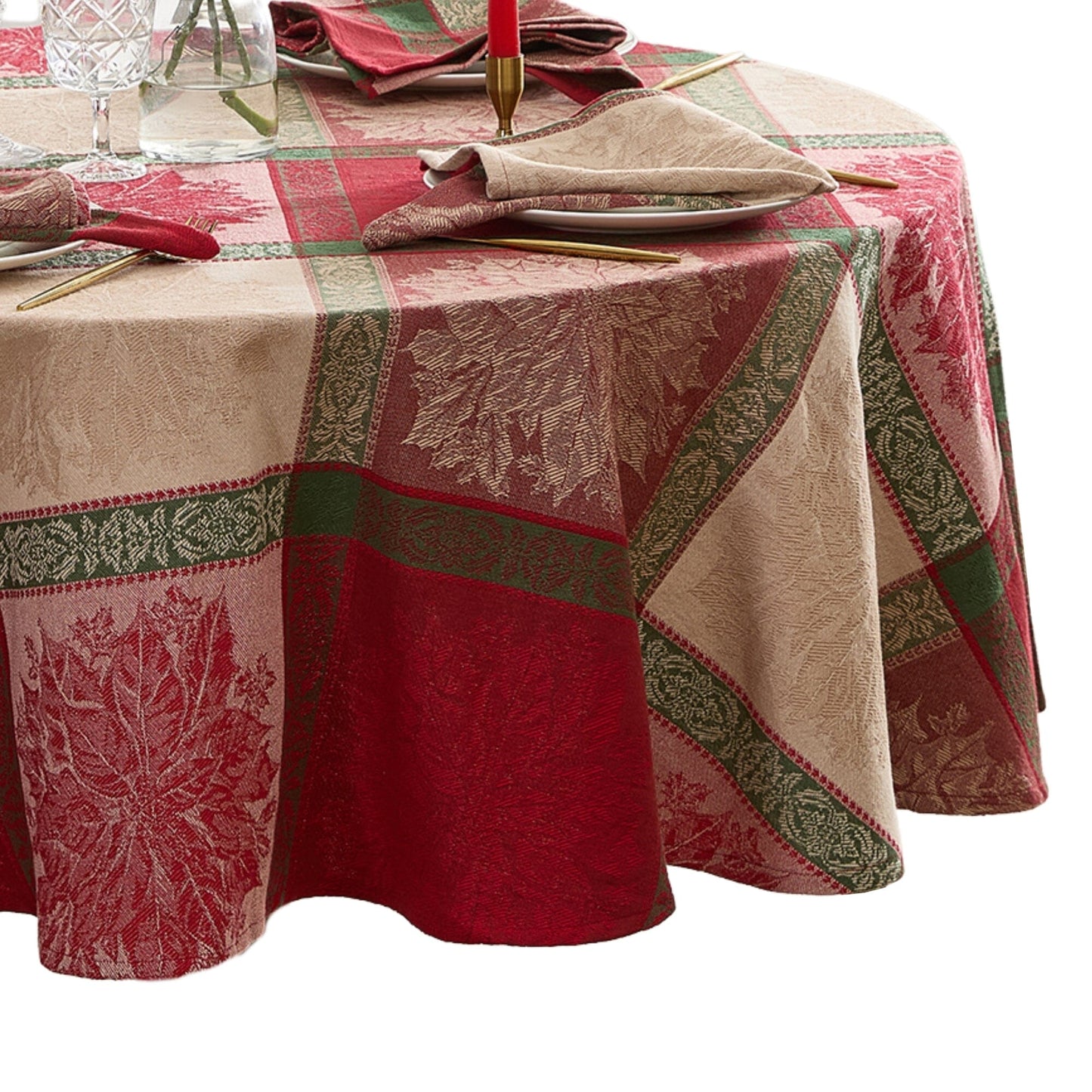 Prestige Poinsettia Jacquard Tablecloth