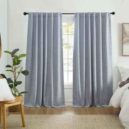 Solace Max-Blackout Solid Texture Window Curtain Panel