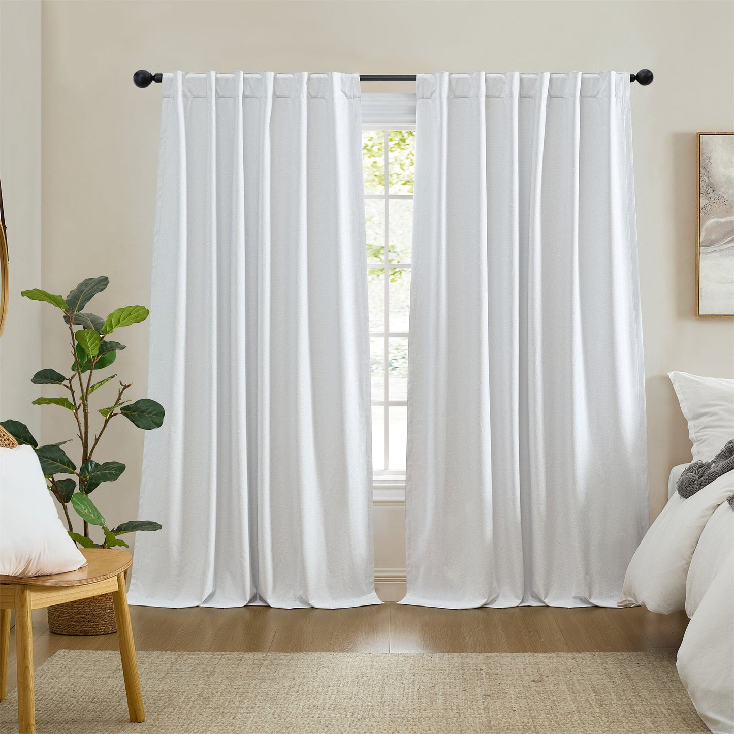 Solace Max-Blackout Solid Texture Window Curtain Panel