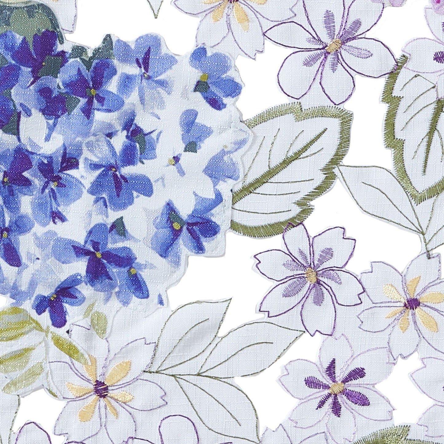 Spring Hydrangea Floral Allover Table Runner