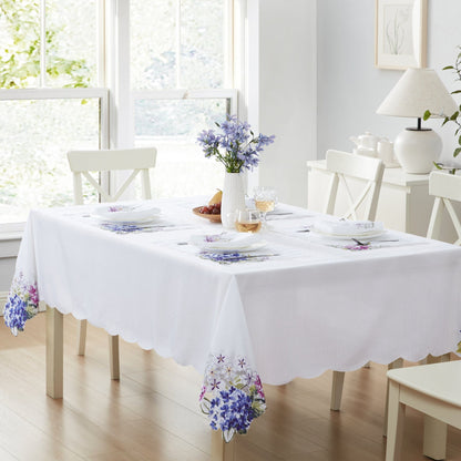 Spring Hydrangea Floral Cutwork Tablecloth