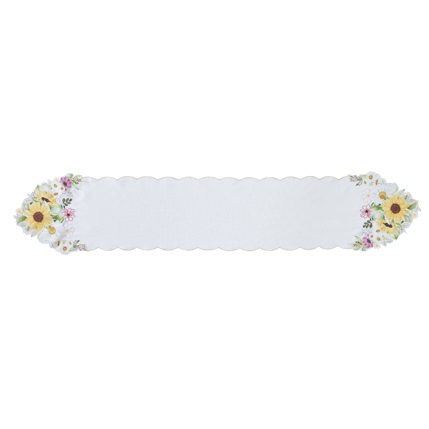 Sunflower and Daisies Cutwork Table Runner