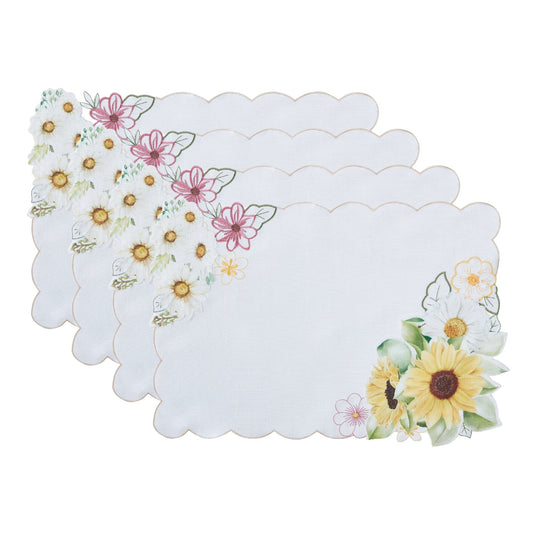 Sunflower and Daisies Placemats, Set of 4