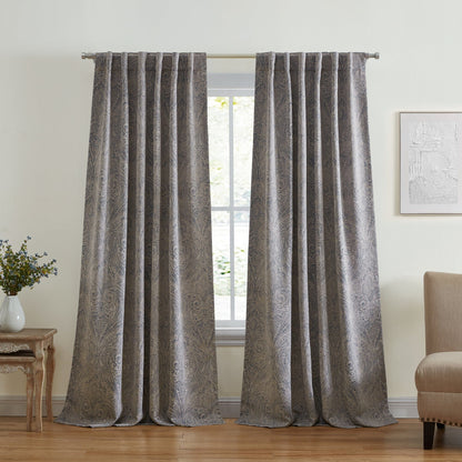 Vittoria Paisley Printed Blackout Curtain Panel