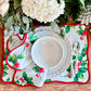 Vintage Holly Scallop Border Napkins, Set of 4