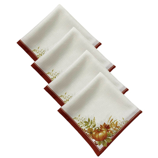 Autumn Pumpkin Grove Fall Napkin, Set of 4-Elrene Home Fashions