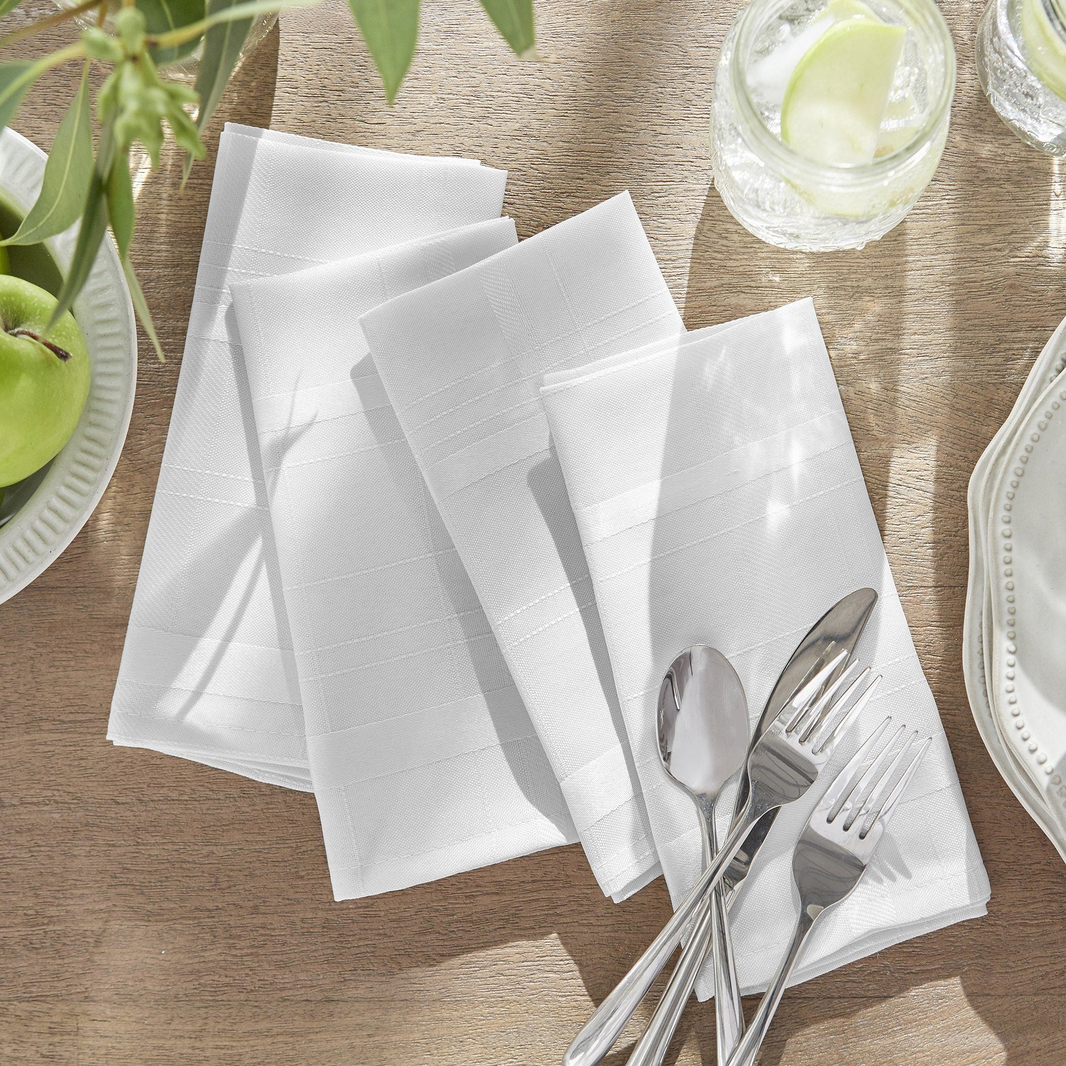 Bordered Linen Napkins (Set of 4)