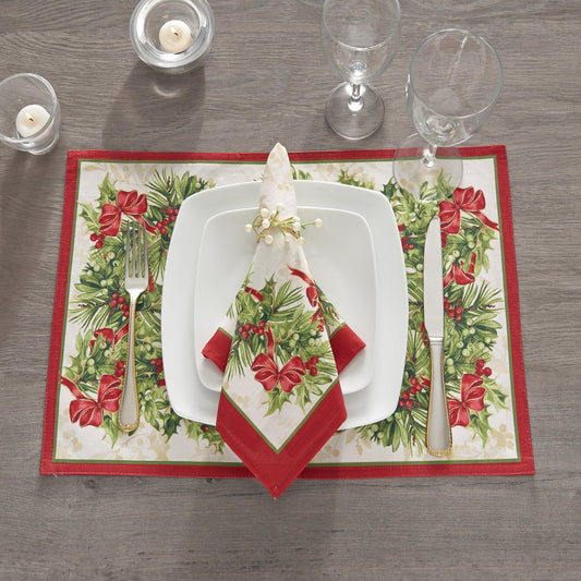 Holly Traditions Holiday Placemats, Set of 4