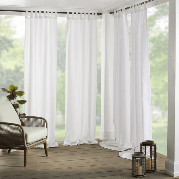  Elrene Home Fashions Jolie Crushed Semi-Sheer Window Curtain,  Adjustable Tie-Top Single Panel, 52 x 95 (1 Panel), White : Home & Kitchen